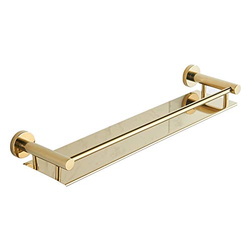 BGL Stainless Steel 304 Shelf Bathroom Shelf 19.6 Inch Wall Mount (Gold)