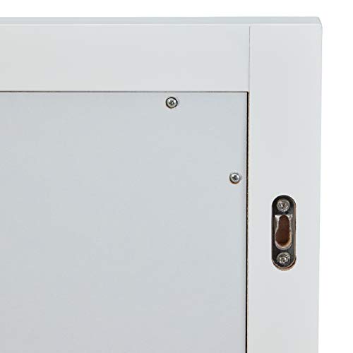 Relaxdays Wall Mirror with Shelf, Bathroom, Living Room, Hallway, Modern, MDF, Bathroom Mirror, H x W x D: 40 x 10 cm, White