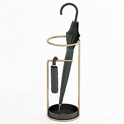 OMOONS Metal Umbrella Stand, Round Free Standing Umbrella Holder with Removable Drip Tray, Umbrella Holder Rack Organizer for Entry Hallway Decor