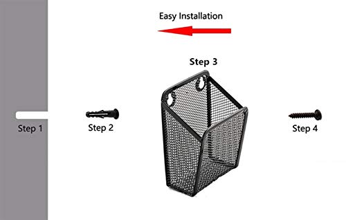 Ivosmart Wall Mount Metal TV Remote Control Mobile Phone Storage Holder Media Organizer Box