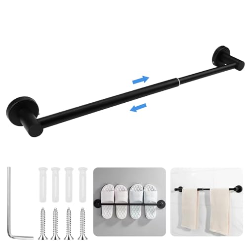 KITERI Adjustable Towel Rail 11.8 to 22.6 Inch Stainless Steel Towel Shelves Wall Mounted Towel Holder Towel Bar with Screws and Wrench for Kitch