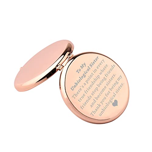 Sister Mirror Gift To My Unbiological Sister Gifts Friendship Gift Non Biological Sister Gifts Travel Makeup Mirror (Sister Mirror)