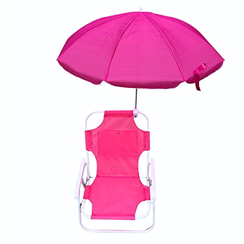 Syfinee Kids Beach Folding Chairs with Parasol,Outdoor Beach Recliner Garden Sunloungers Multifunctional Portable Deck Chairs for Children