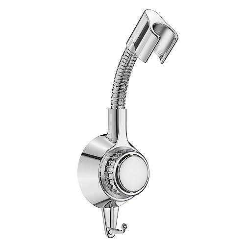 HOTUT Adjustable Shower Head Holder, 360° Rotation Adjustable Shower Bracket, Strong Paste & Removable Suction Cup Shower Head Holder, Shower Hol