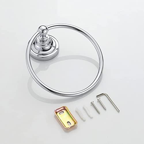 RAKUTE Towel Racks, Round Wall-Mounted Towel Holder Rings, Chrome Plated Stainless Steel Bathroom Towel Racks Ring Bathroom Ring
