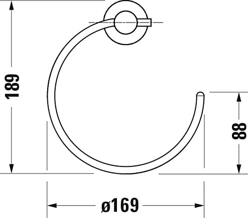 Duravit D Code 0099211000 Hand Towel Ring, Chrome