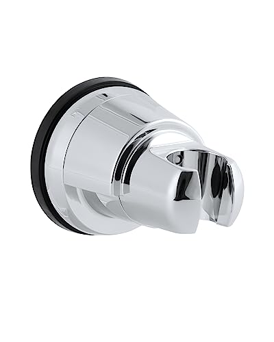 Hibbent Suction Cup Shower Head Holder, Removable Shower Head Bracket, Height Adjustable Shower Wand Holder & Wall Mount No Drill Shower Head Bra
