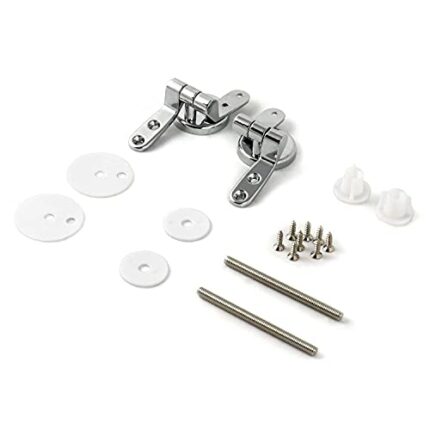QWORK® Toilet Seat Hinge , Replacement Toilet Hinges Stainless Steel , 1 Pairs with Bolts and Nuts