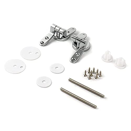 QWORK® Toilet Seat Hinge , Replacement Toilet Hinges Stainless Steel , 1 Pairs with Bolts and Nuts