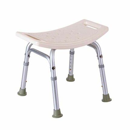 Bath Stools,Shower Stool Bath Chair Shower Stool Bathroom Seat Lightweight Aluminum Portable Adjustable Height Antibacterial Stable Elderly Disab