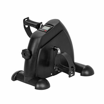 LUNEZY Mini Pedal Exerciser Resistance Bike, Seated Exerciser Stationary Pedal Bike Cycle Bike Gym Fitness Training with LCD Display and Adjustab