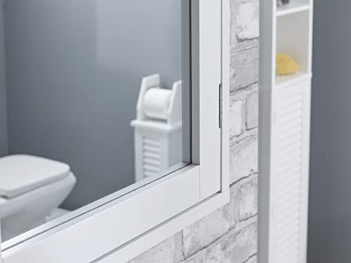 House & Homestyle Mirrored Bathroom Cabinet, White, H 46cm x W 56cm x D 13cm