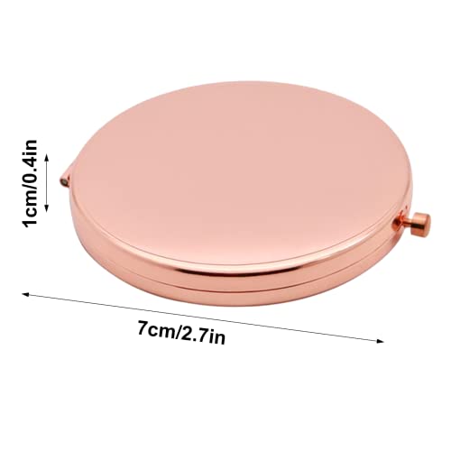 Double-Sided Pocket Mirror, Makeup Mirror, Compact Mirror, Round Folding Mirror 7 CM, Portable Make Up Mirror, Mini Small Round Makeup Mirror, Tr