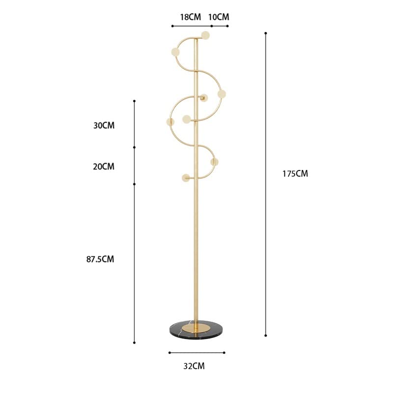 N/A Metal Entrance Hall Hanger Clothing Standing Coat Rack Floor Hats Garment Foot Rack Furniture (Color : D, Size : Light Grey)