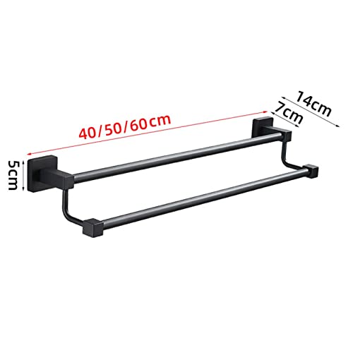 Black Towel Rack No Drill Towel Holder Stainless Steel Towel Rail Self Adhesive Wall Mounted For Bathroom Toilet,B,60cm