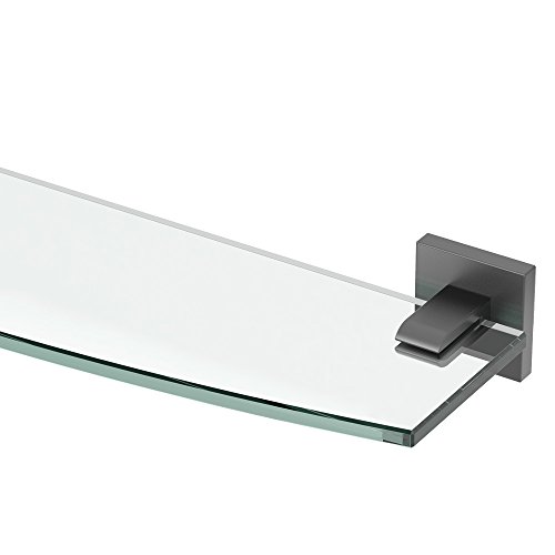 Gatco 4056MX Elevate Bathroom 8mm Tempered Glass Shelf, Matte Black, 20.13"