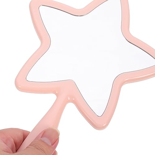 FOMIYES 1Pcs Handheld Mirror Five-pointed Star Shaped Handle Mirror Woman Makeup Mirror Handhold Travel Mirror with Handle (Random Color)