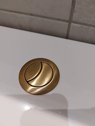 Dual Flush Toilet Tank Brushed Brass Colour 38mm/48mm Button Round Shape Close coupled Toilet Push Buttons Bathroom Accessories (Colour : Brushed