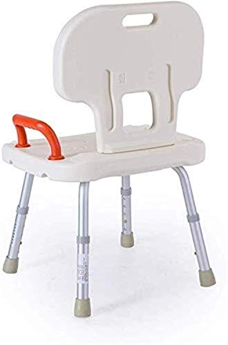 Bath Stools,Shower Stool Bath Chair Bathroom Seat with Armrests with Backrest Adjustable Height Portable Lightweight Aluminum Non-Slip Housing Be