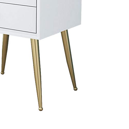 JYDQM Nordic Solid Wood Bedside Table with Double Drawer Design Bedside Table, Coffee Table Bedroom Mini Bedside Table, White