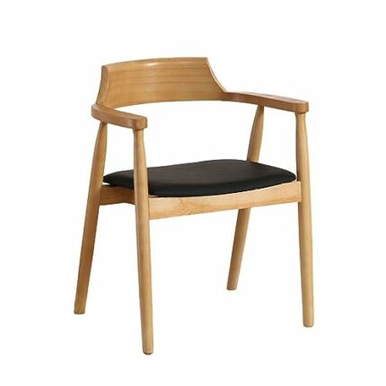 WALNUT Armrests Wooden Dining Chair Vanity Living Room Chairs Kitchen Lounge (Color : D, Size : Light Grey)