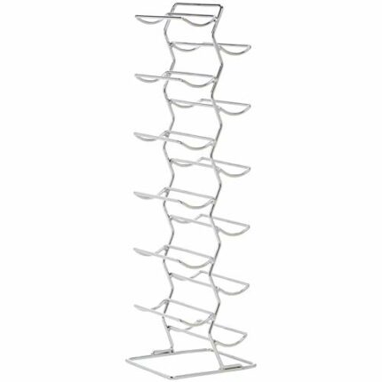 Amazon Basics Modern Style Wine Rack for 12 Bottles, Large, Chrome