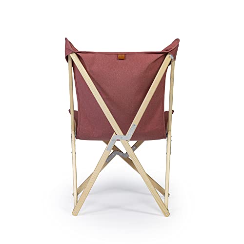 Telami–Tripolina Chair–Collection Recycled–Arm Chair–Foldable and Light – Pomegranate Colour – Natural Frame – Made in Italy - Outdoor Furniture,