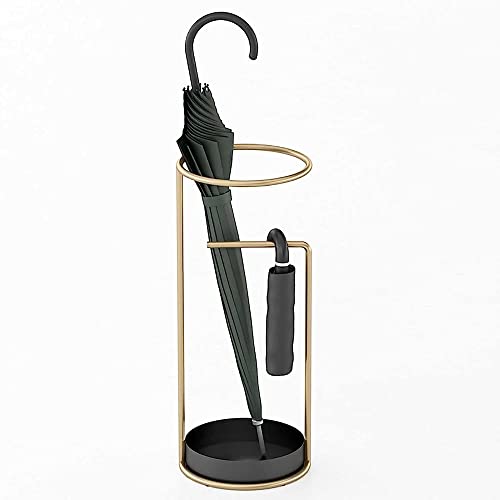 OMOONS Metal Umbrella Stand, Round Free Standing Umbrella Holder with Removable Drip Tray, Umbrella Holder Rack Organizer for Entry Hallway Decor