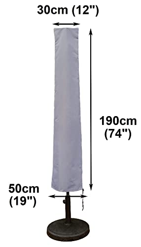 Kingsbridge Parasol Cover Waterproof 600D Heavy Duty Rip Proof Fabric Anti UV HxW 190x30/50cm Outdoor Patio Umbrella Cover Fits 2.7m 3m 9ft-11f P
