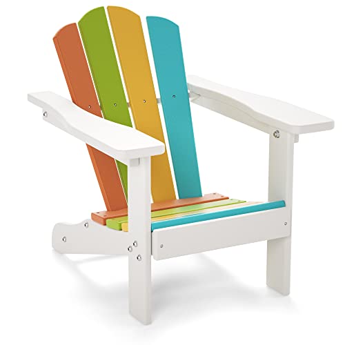 TORVA Kids Adirondack Chair, Outdoor Garden Chair for Children, Adirondack Chairs for Patio Porch Patio Backyard Fire Pit, Recyclable & Weather R