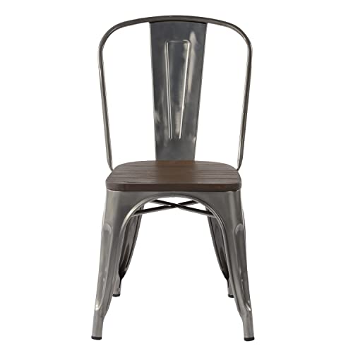 FurnitureR Dining Chair, Metal, Silver