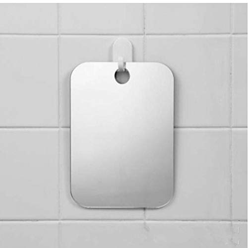 AMOYER Acrylic Anti Fog Shower Mirror Bathroom Fogless Fog Free Mirror Washroom Travel for Shaving Mirror