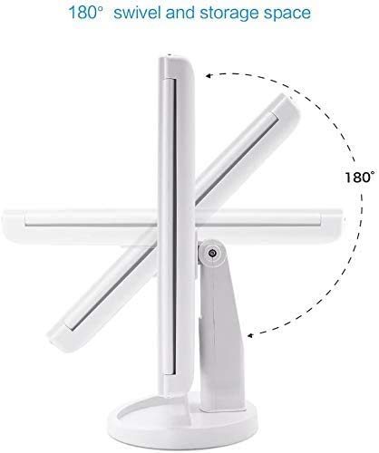 Makeup Vanity Mirror with Lights,1x 2x 3x Magnification, 21Leds Light and Touch Screen,180 Degree Rotation,Dual Power Supply, Portable Trifold Tr