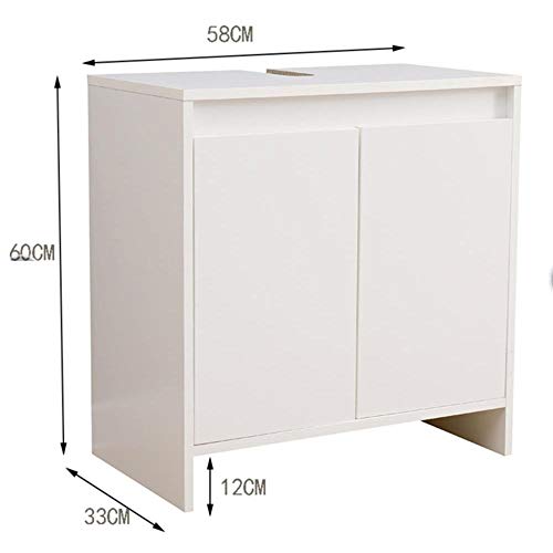 ETNIC ART Vanity Unit for Bathroom 58 (L) x33x60 Kitchen Sink Cabinet in Wood with 2 White Doors Excellent Internal Capacity