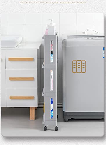 UXZDX Kitchen Shelf Organizer Wheels Trolley Bathroom Gap Storage Rack Sundries Storage Rack Pulley Living Room (Color : A, Size : 1pcs)