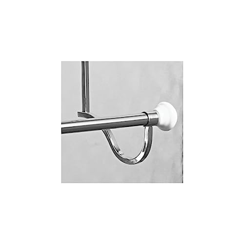 mDesign Over the Door Towel Rail – Modern Bathroom Towel Rack with 3 Bars – Hanging Towel Storage Rack – Essential Bathroom Storage – White/Chrom