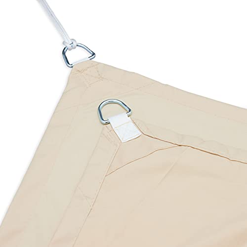 Relaxdays Rectangular Sun Sail 3.5 x 4.5 m Water-Repellent UV Resistant with Tension Ropes Patio Balcony Beige