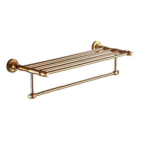 HIGOH Towel Racks, Bathroom Towel Rack Wall Mounted Towel Holder,European Style Antique Towel Rack Bath Towel Holder,Space Aluminum Retro Copper