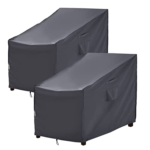 F&J Outdoors Garden Chair Covers, 2Pack 89x99x89cm Deep Seat Lounge Chair Rocking Chair Adirondack Chair Cover Waterproof UV Resistant Outdoor Fu