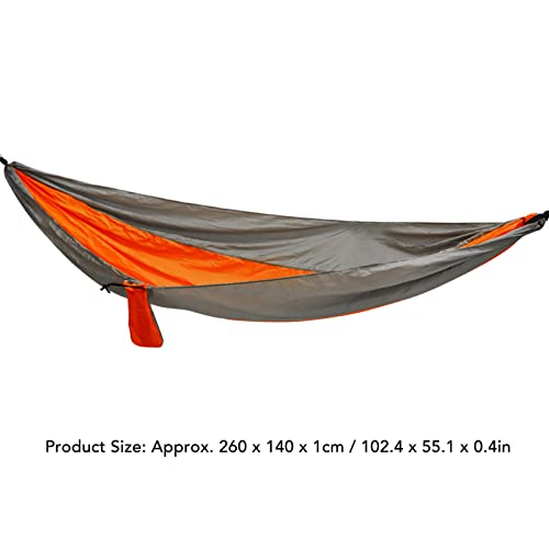 SUNGOOYUE Camping Hammock Set, Portable Hammock with Tie Rope Widened Hanging Swing for Indoor Outdoor Camping Silver Gray & Orange