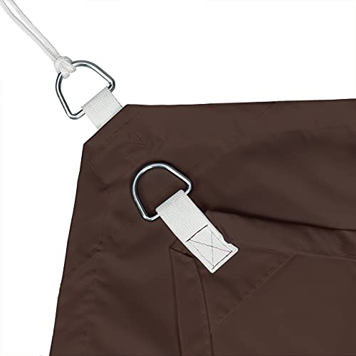 Relaxdays Rectangular Sun Shade Sail W x D: 3 x 4 m Water-Repellent UV Resistant with Guy Ropes Patio Balcony Brown