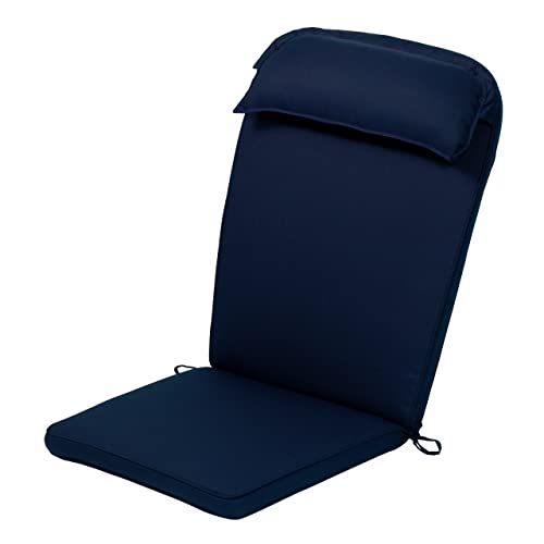 Plant Theatre Adirondack Chair Luxury High Back Cushion with Head Pillow in Cool Navy