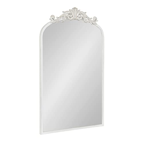 Kate and Laurel Arendahl Traditional Arch Mirror, 24 x 36, Antique Black, Baroque Inspired Wall Decor