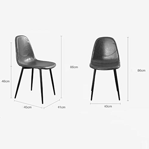 Modern Kitchen Dining Room Chairs Leather Dining Chairs Kitchen Chair Water Proof PU Leather Side Chair With Black Metal Legs For Dining And Livi