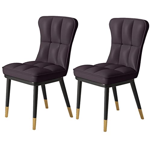 Kitchen Dining Room Furniture Chairs Modern Dining Chair Set Of 2 PU Leather High Back Soft Seat Kitchen Chair Water Proof Leather Side Chair wit