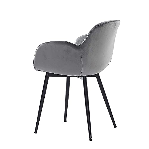 LeChamp Set of 2 Velvet Dining Chair Occasional Armchair with Armrests & Backrest Leisure Chair for Kitchen Lounge Bedroom Living Room Accent Tub