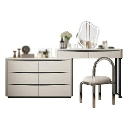 BVDSG Dressing Table Bedroom Small Household Storage Cabinet Bucket Dressing Table Telescopic Vanity Table