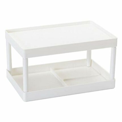 Alipis Desktop Storage Rack Organizer, Double- Layer Cosmetic Stationery Storage Holder, Table Sundries Display Shelf for Kitchen Bathroom Office