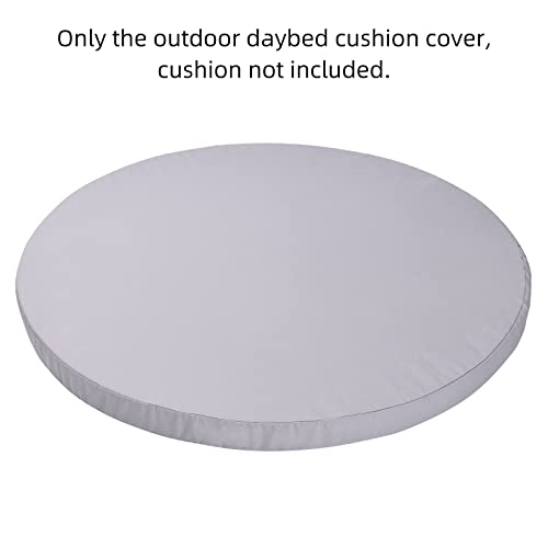 MICTONY Outdoor Daybed Cushion Cover, 66" Replacement Daybed Cover with Elastic Band, Sun Bed Cushion Cover, Outdoor Round Bed Cushion, Cover ONL