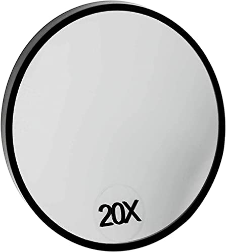 JAMTECH 20X Magnifying Mirror - Light Weight Mirror with Two Suction Cups - Portable & Durable Tool - Long Lasting & Travel Friendly